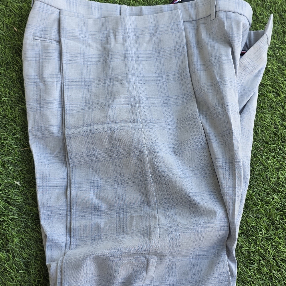 Tommy Hilfiger Mens ThFlex Dress Pants 38x32 Grey Blue Stretch New $95 Striped - Picture 5 of 6